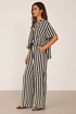 'Bronte' Striped Half Sleeve Top and Pants Set - Celes Fashion